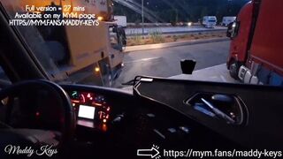 Maddy Keys offers free sex to truckers on the highway - porn video
