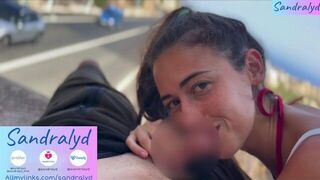 Public Balls sucking and blowjob next to the road - porn video