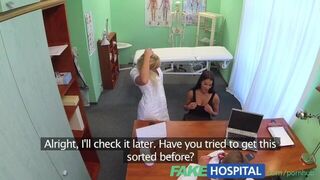 Fake Hospital Busty beautiful patient has her big breasts oiled and examine - porn video