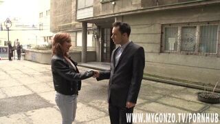 Girl gets tricked into anal sex by the Fake Real Estate Agent - porn video