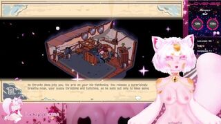 Neko Vtuber Plays Horny Pixel Game Cloud Meadow and Cucks Viewers While Cumming - porn video